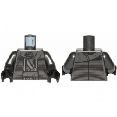 pearl dark gray torso sw striped silver and dark brown layered robe pattern pearl dark gray arms black hands