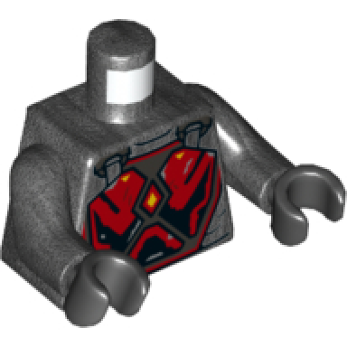pearl dark gray torso sw armor with red and black plates pattern gar saxon pearl dark gray arms black hands