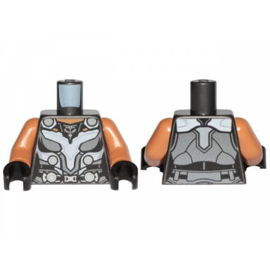 pearl dark gray torso female armor with silver plates pattern valkyrie medium nougat arms black hands