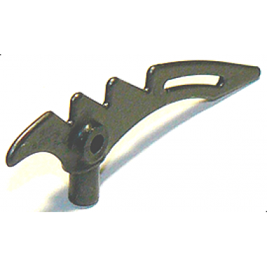 pearl dark gray minifigure weapon crescent blade serrated with bar
