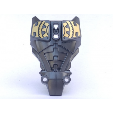 pearl dark gray hero factory full torso armor with gold technical gear pattern bulk