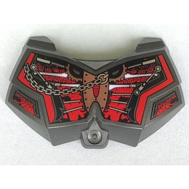 pearl dark gray large figure chest armor small with bionicle chain and gears pattern