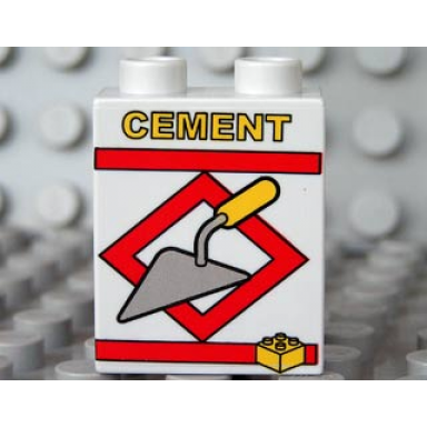 very light bluish gray duplo brick 1 x 2 x 2 with cement and trowel and brick pattern
