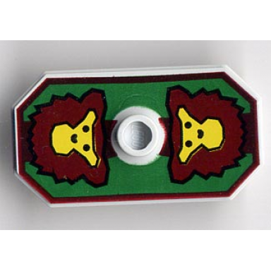 very light bluish gray minifigure shield octagonal long with stud with knights kingdom rascus monkey pattern printed version