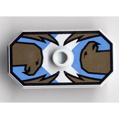 very light bluish gray minifigure shield octagonal long with stud with knights kingdom jayko hawk pattern printed version