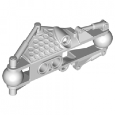 very light bluish gray bionicle piraka arm section with 2 ball joint