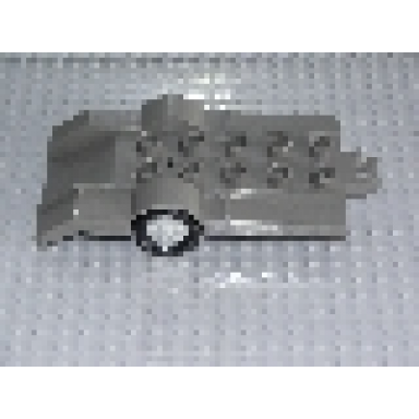 dark gray duplo trailer with ramp and 2 x 5 studs