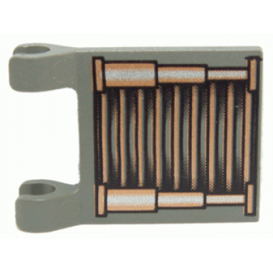 dark gray flag 2 x 2 square with copper silver and black grille pattern