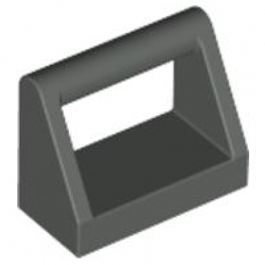 dark gray tile modified 1 x 2 with bar handle