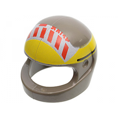 dark gray minifigure headgear helmet motorcycle standard with sw red stripe pattern large a-wing