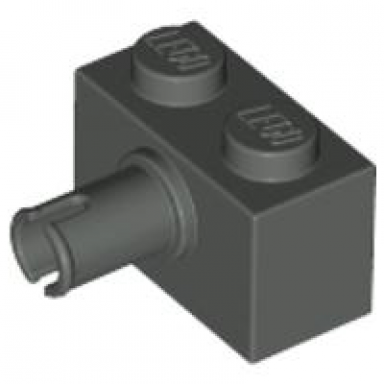 dark gray brick modified 1 x 2 with pin