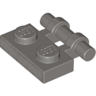 dark gray plate modified 1 x 2 with bar handle on side - free ends