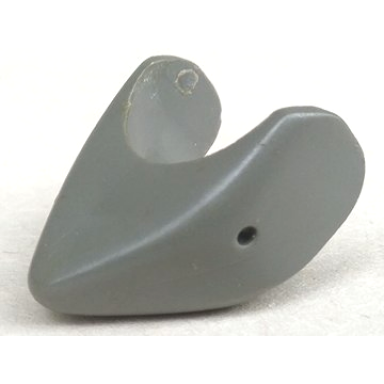 dark gray shark head with pointed nose and debossed eyes