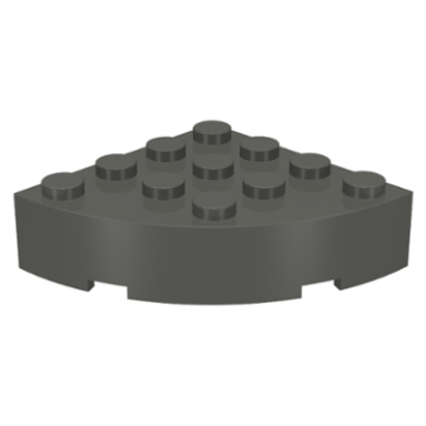 dark gray brick round corner 4 x 4 full brick
