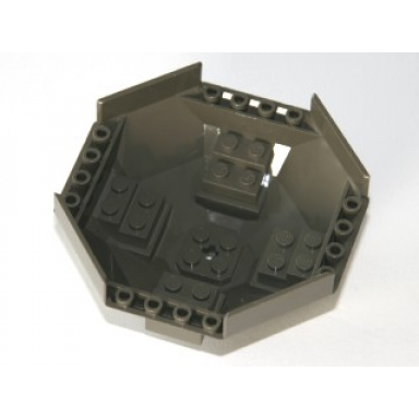 dark gray cockpit 10 x 10 x 4 octagonal with axle hole