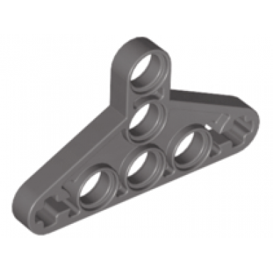 dark gray technic liftarm modified triangle thin 3 x 5 with full supports