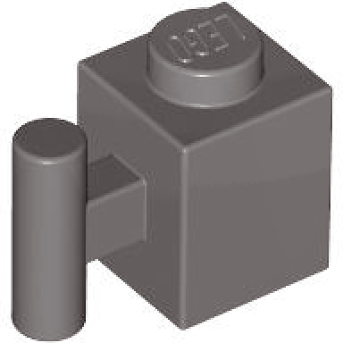 dark gray brick modified 1 x 1 with bar handle