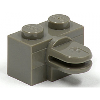 dark gray arm holder brick 1 x 2 with 2 horizontal fingers