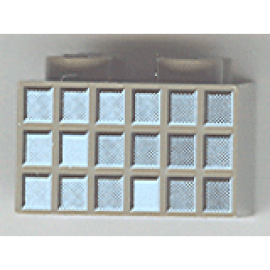 dark gray brick 2 x 2 with light gray squares on two sides pattern