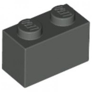 dark gray brick 1 x 2