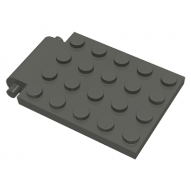 dark gray plate modified 4 x 5 with trap door hinge