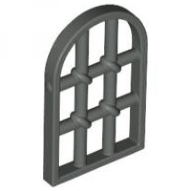 dark gray pane for window 1 x 2 x 2 2 3 twisted bar with rounded top