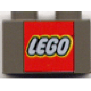 brick 1 x 2 with lego logo pattern
