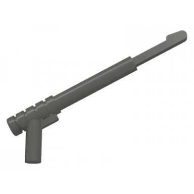 dark gray minifigure weapon spear gun with rounded trigger and thin spear base