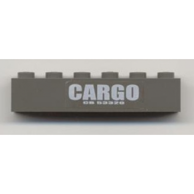 dark gray brick 1 x 6 with cargo and cb 53320 pattern sticker - set 4512