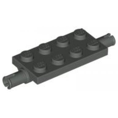 dark gray plate modified 2 x 4 with pins and thin angled supports