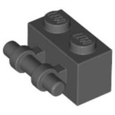 dark gray brick modified 1 x 2 with bar handle on side