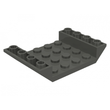dark gray slope inverted 45 6 x 4 double with 4 x 4 cutout