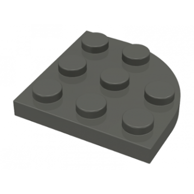 dark gray plate round corner 3 x 3