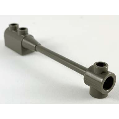 dark gray bar 1 x 8 with brick 1 x 2 curved top end axle holder inside small end