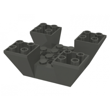 dark gray slope inverted 65 6 x 6 x 2 quad with cutouts