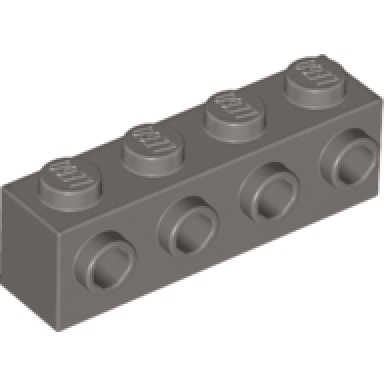 dark gray brick modified 1 x 4 with studs on side