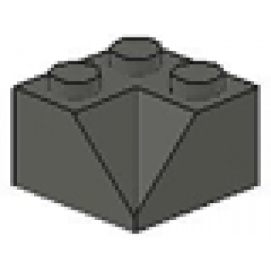 dark gray slope 45 2 x 2 double concave