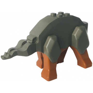 dark gray dinosaur body triceratops with dark orange legs 30461 30462