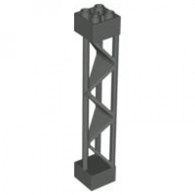 dark gray support 2 x 2 x 10 girder triangular vertical - type 1 - solid top 3 posts