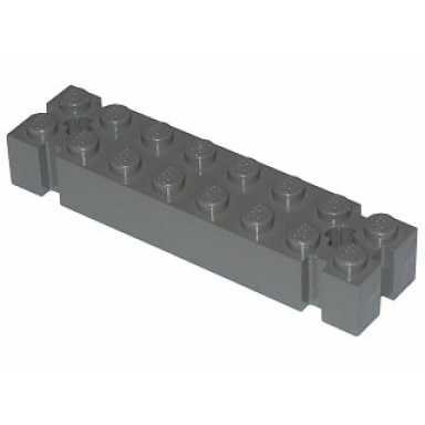 dark gray brick modified 2 x 8 with channels and axle holes at ends
