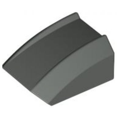 dark gray slope curved 2 x 2 lip