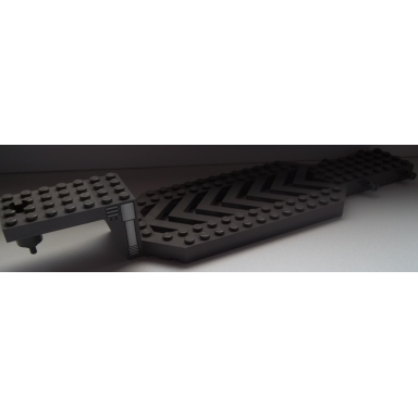 dark gray vehicle trailer base 8 x 30 x 3 1 3 with grille and piston pattern on both sides stickers - set 6739