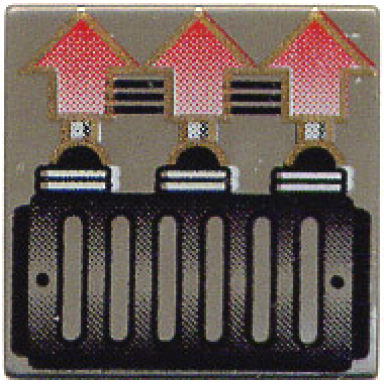dark gray tile 2 x 2 with 3 red arrows pattern