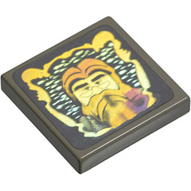 dark gray tile 2 x 2 with hp dumbledore hologram pattern sticker - sets 4708 4709