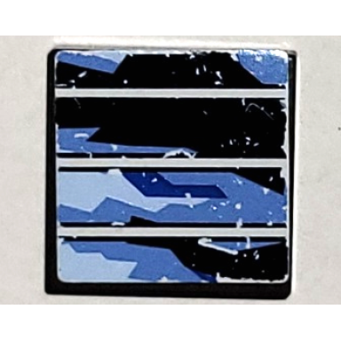 dark gray tile 2 x 2 with solar panel pattern sticker - set 7469