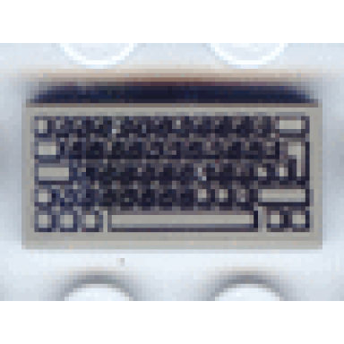 dark gray tile 1 x 2 with computer keyboard standard pattern
