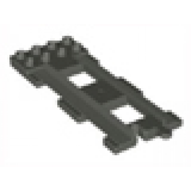 dark gray duplo train track end with 2 x 4 plate on one end