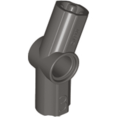 dark gray technic axle and pin connector angled 3 - 157.5 degrees