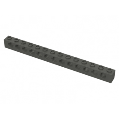 dark gray technic brick 1 x 14 with holes