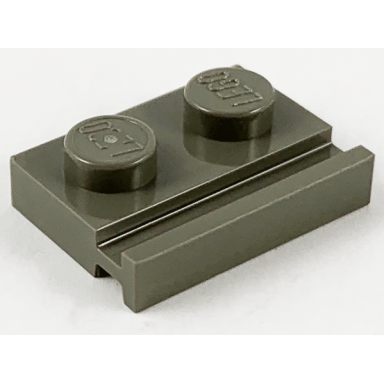 dark gray plate modified 1 x 2 with door rail
